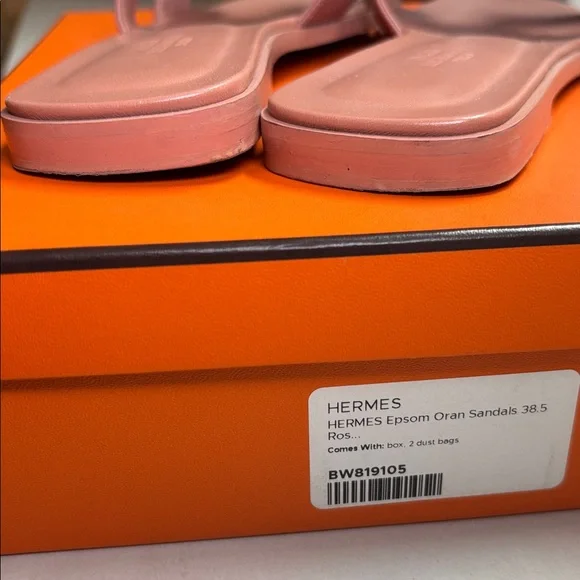 Authentic Hermes Oran Rose Aube size 8.5 - Picture 5 of 12